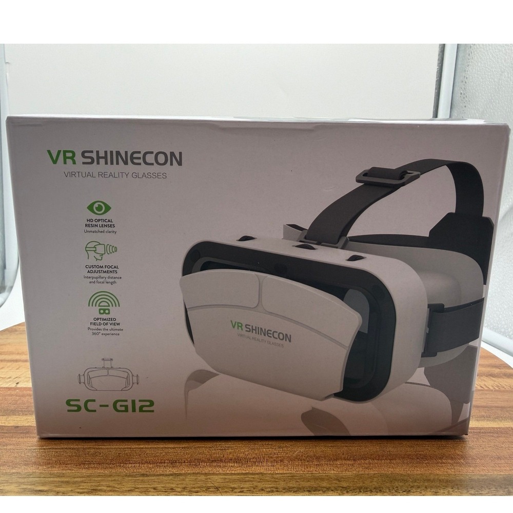 VR Shinecon SC-G12 Virtual Reality Glasses‎ White Mobile VR Headset 4.7-7.0 inch